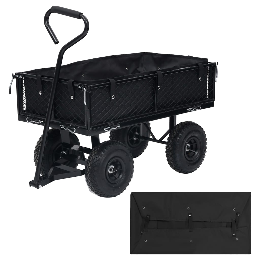 Gartenwagen-Einlage Schwarz 81x41x21 cm Stoff Gartenwagen-Einlage Schwarz 81x41x21 cm Stoff