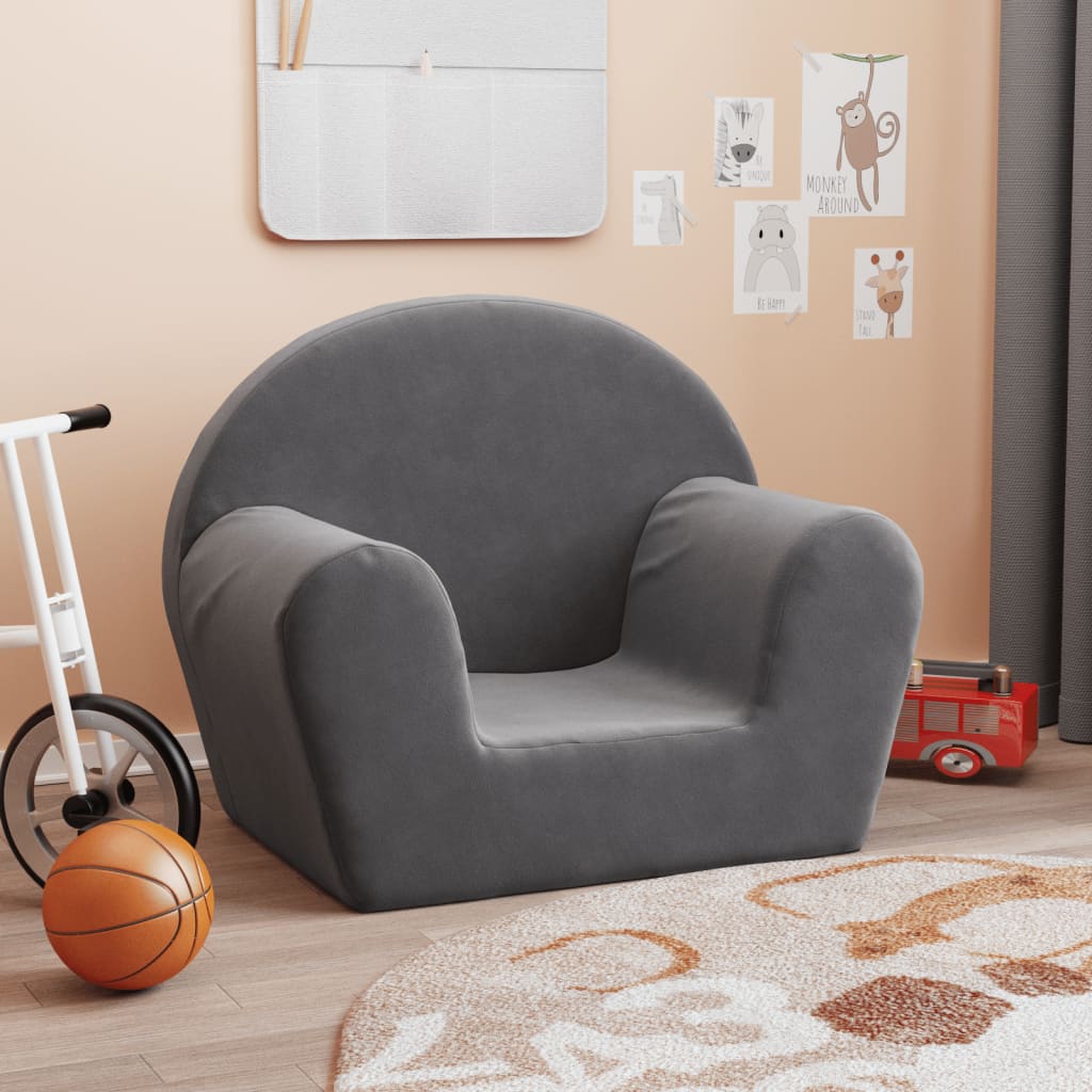 Kindersofa Anthrazit Weich Plüsch Kindersofa Anthrazit Weich Plüsch