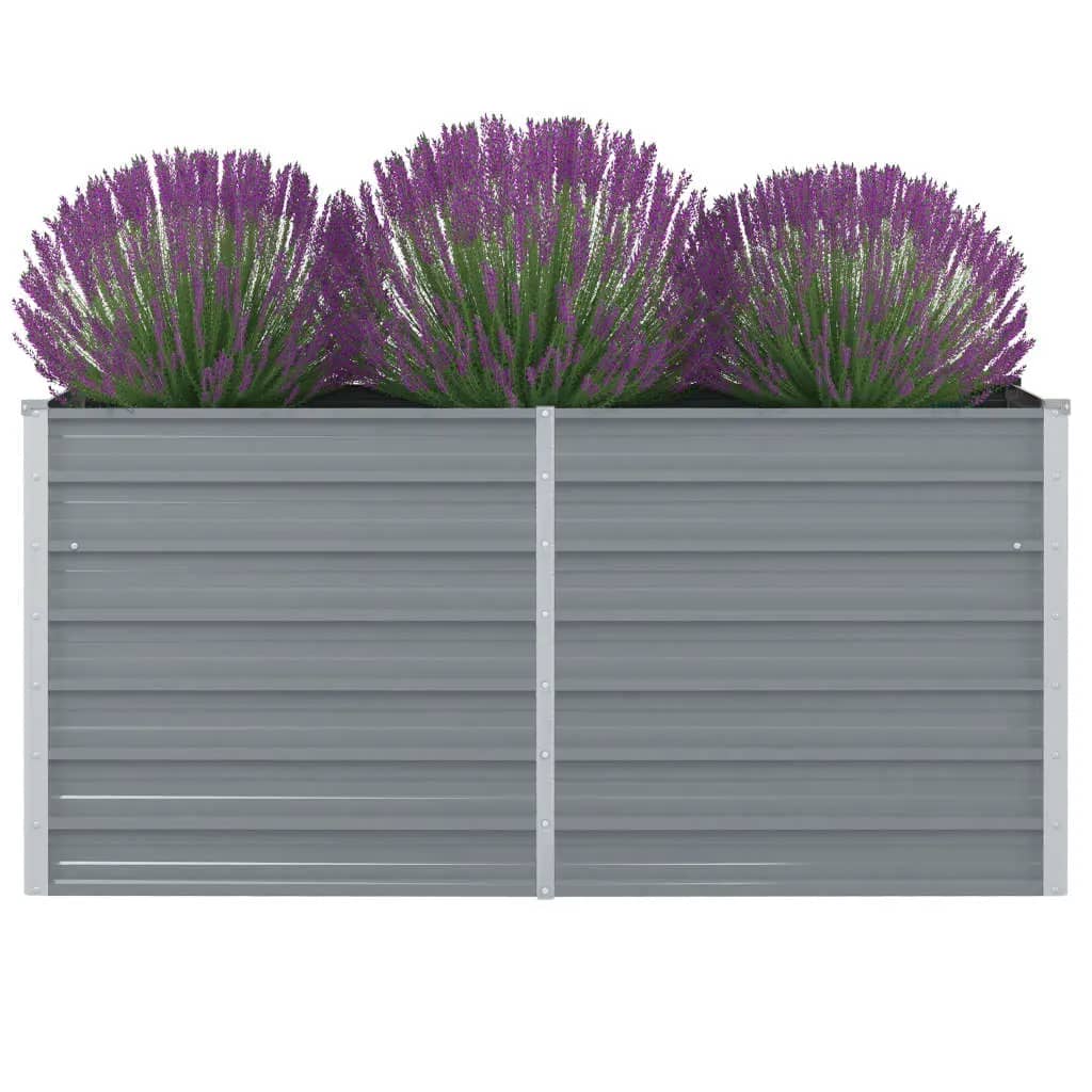 Hochbeet 160 x 80 x 77 cm Verzinkter Stahl Grau Hochbeet 160 x 80 x 77 cm Verzinkter Stahl Grau