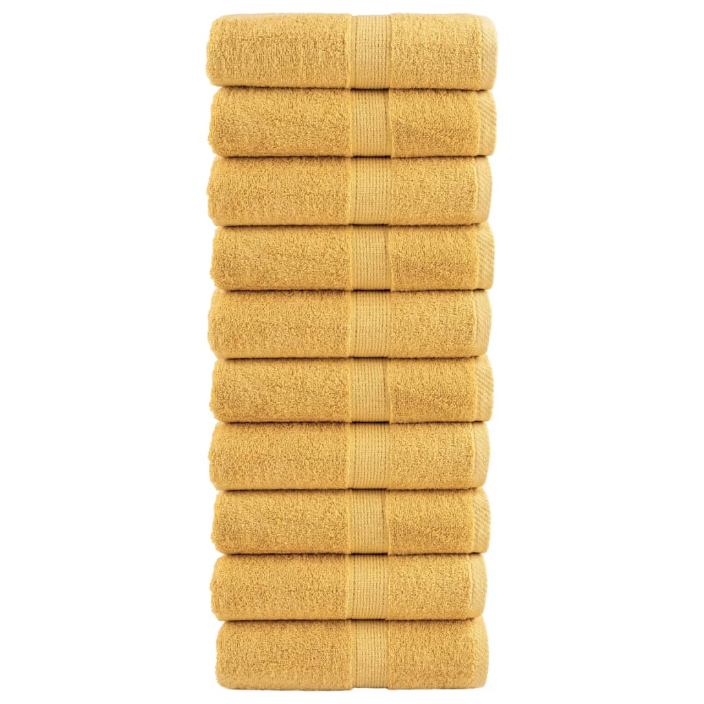 Premium-Waschlappen 10 Stk. Golden 30x30 cm 600 g/m² Baumwolle Premium-Waschlappen 10 Stk. Golden 30x30 cm 600 g/m² Baumwolle