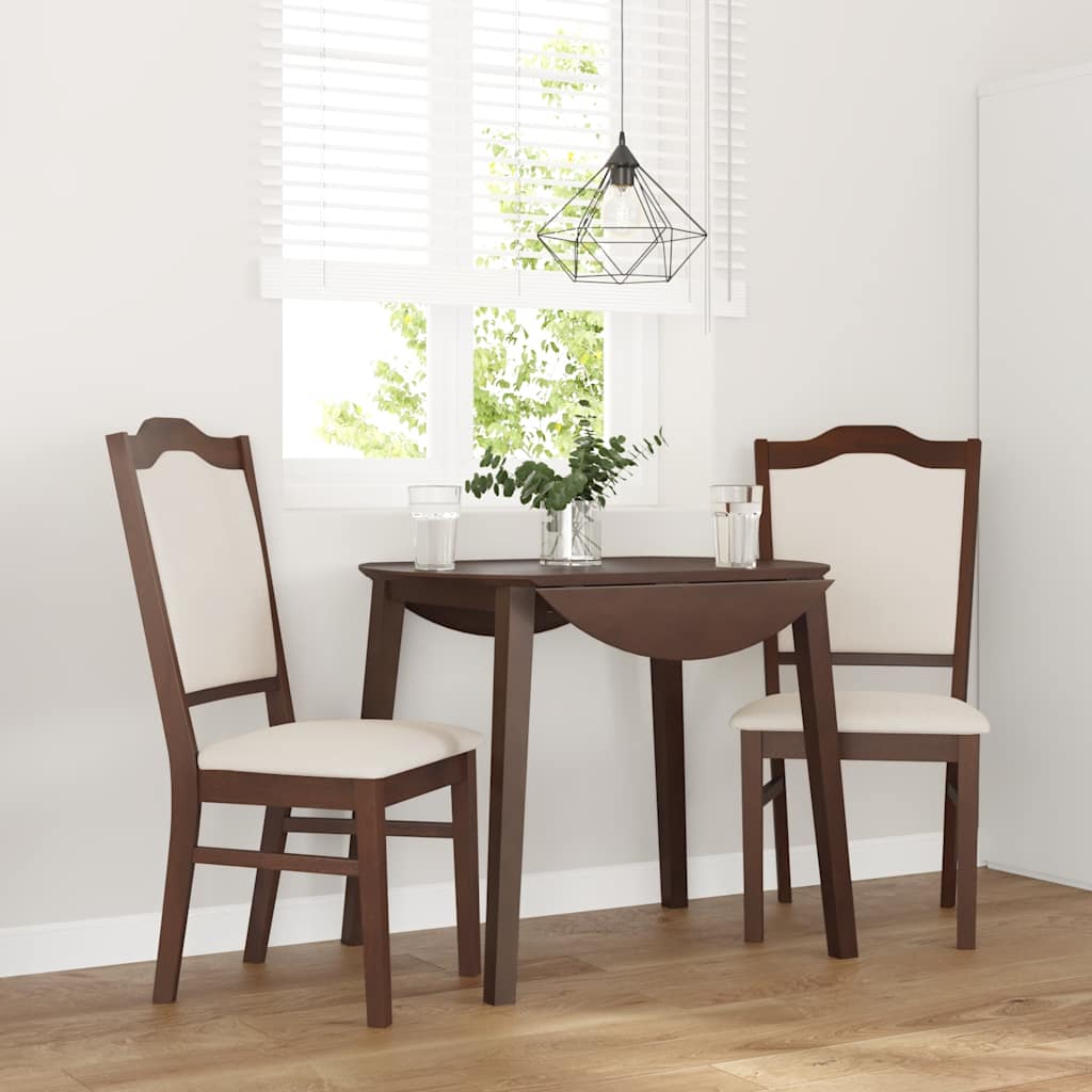 Esszimmerstühle mit Kissen 2 Stk. Braun Massivholz Gummibaum Esszimmerstühle mit Kissen 2 Stk. Braun Massivholz Gummibaum