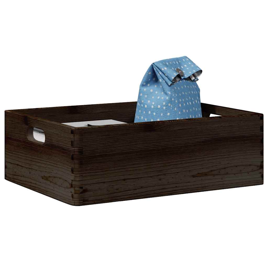 Holzkiste mit Griffen Schwarz 40x30x13 cm Massivholz Kiefer Holzkiste mit Griffen Schwarz 40x30x13 cm Massivholz Kiefer