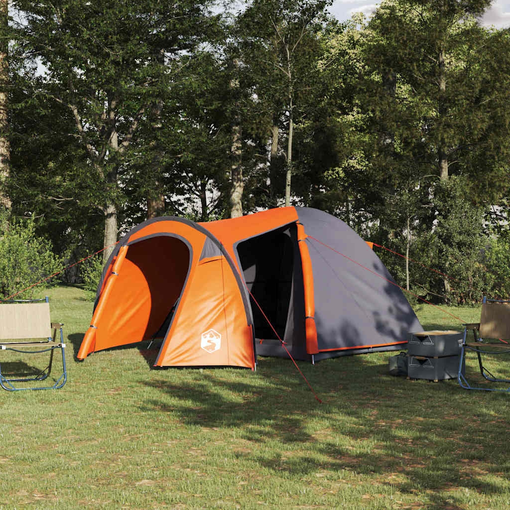 Kuppelzelt mit Dach mit Speicher Grau und Orange 384 x 254 x 170 cm Kuppelzelt mit Dach mit Speicher Grau und Orange 384 x 254 x 170 cm