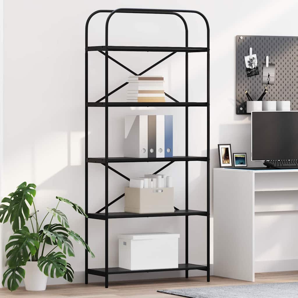 Regal Schwarze Eiche 80 x 30 x 183 cm Holzwerkstoff