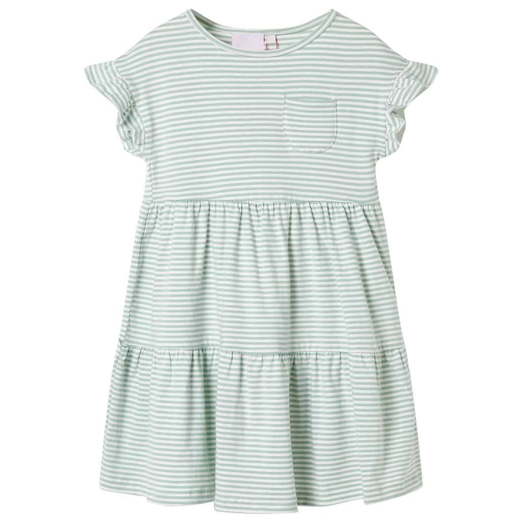 Kinderkleid mit Rüschenärmeln Minzgrün 116 Kinderkleid mit Rüschenärmeln Minzgrün 116