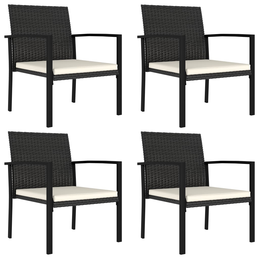 Garten-Essstühle 4 Stk. Poly Rattan Schwarz Garten-Essstühle 4 Stk. Poly Rattan Schwarz