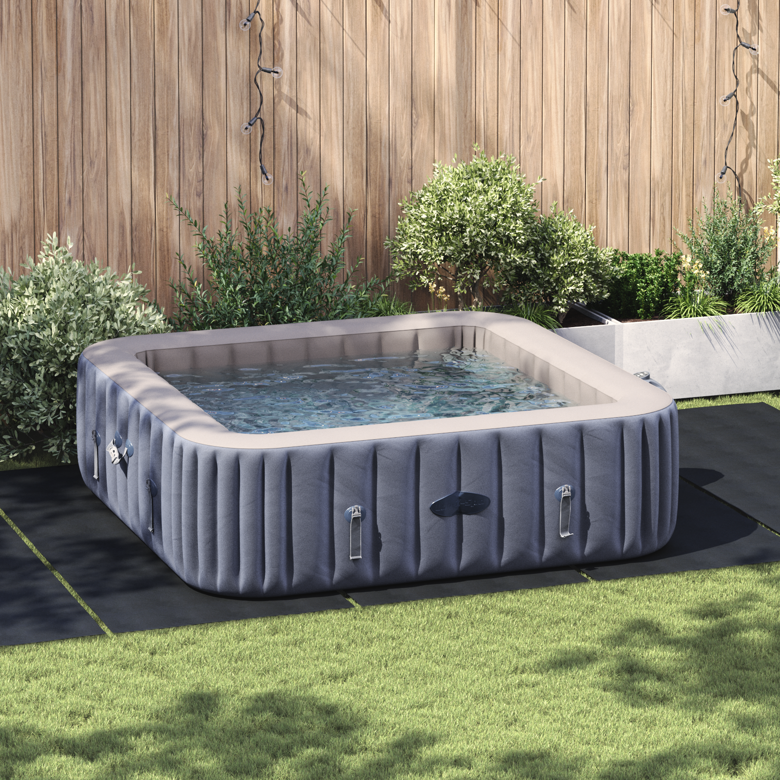 Rechteckige Poolabdeckung Schwarz Polyethylen 550 x 280 cm Rechteckige Poolabdeckung Schwarz Polyethylen 550 x 280 cm