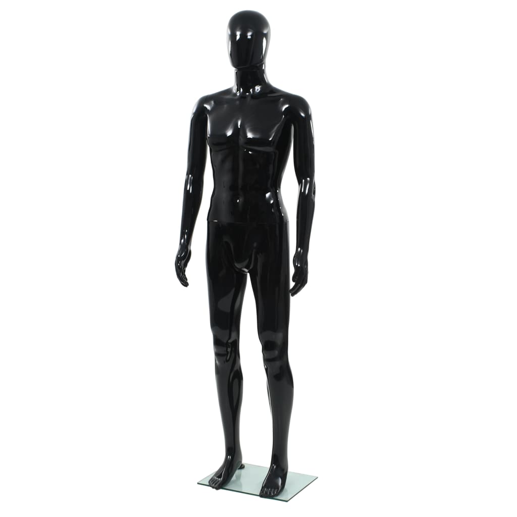 Männliche Schaufensterpuppe mit Glassockel Schwarz 185 cm Männliche Schaufensterpuppe mit Glassockel Schwarz 185 cm