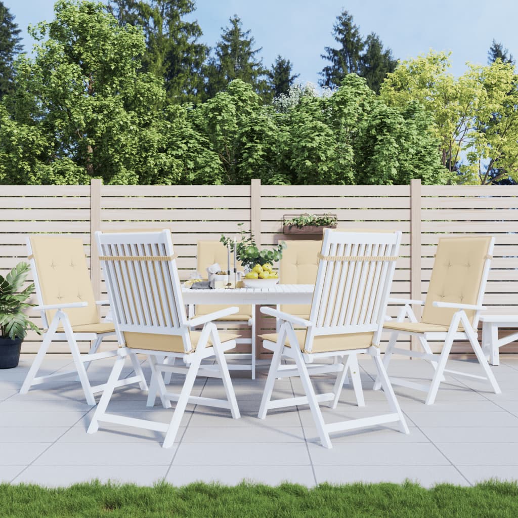 Gartenstuhlauflagen für Hochlehner 6Stk. Beige 120x50x3cm Stoff Gartenstuhlauflagen für Hochlehner 6Stk. Beige 120x50x3cm Stoff