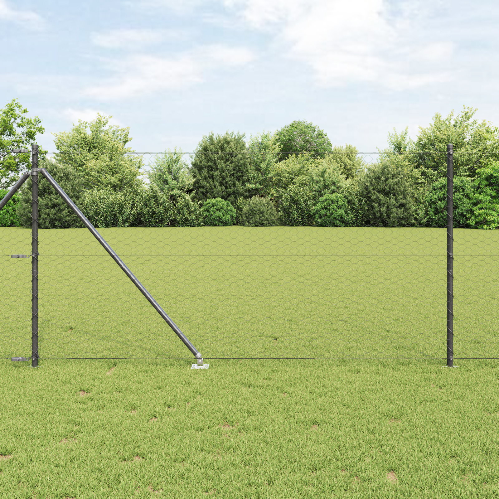 Sechseckzaun Grau 1x10 m Stahl