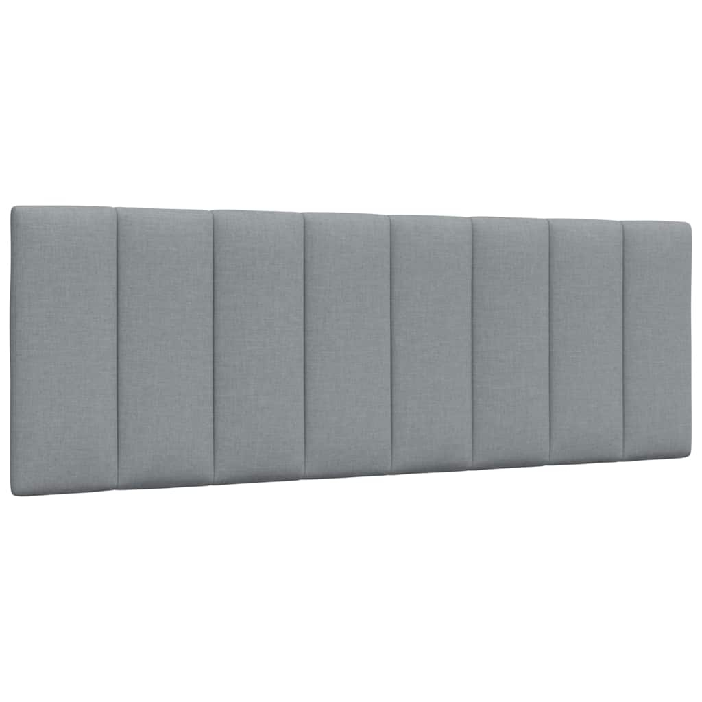 Kopfteil-Kissen "Hanko" Hellgrau 140 cm Stoff Kopfteil-Kissen "Hanko" Hellgrau 140 cm Stoff