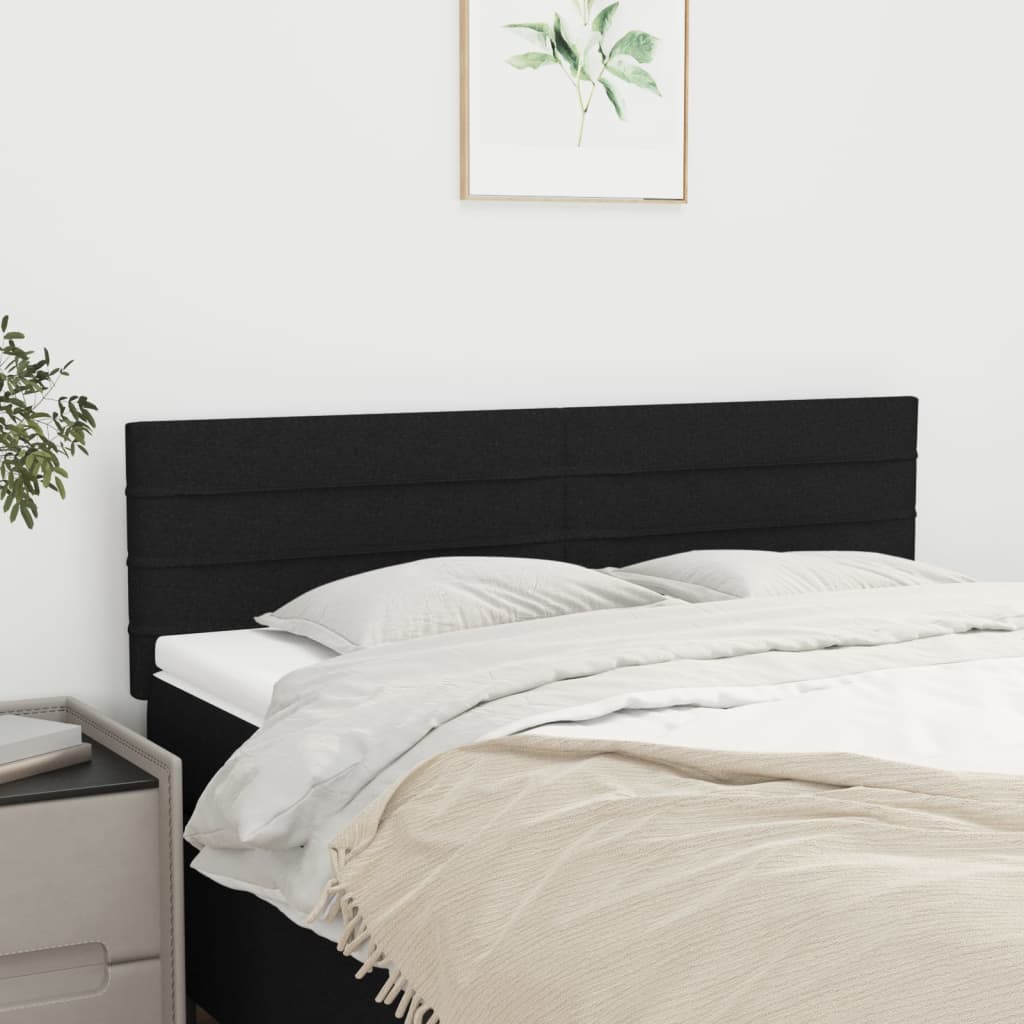 Kopfteile 2 Stk. Schwarz 72x5x78/88 cm Stoff Kopfteile 2 Stk. Schwarz 72x5x78/88 cm Stoff