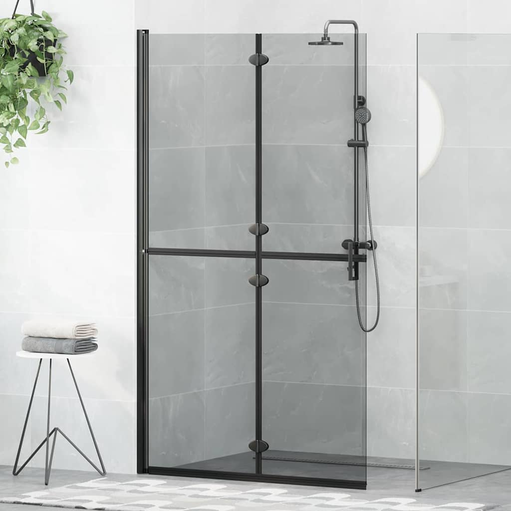 Walk-in Duschwand Schwarz und dunkel-transparent 110 x 190 cm Walk-in Duschwand Schwarz und dunkel-transparent 110 x 190 cm