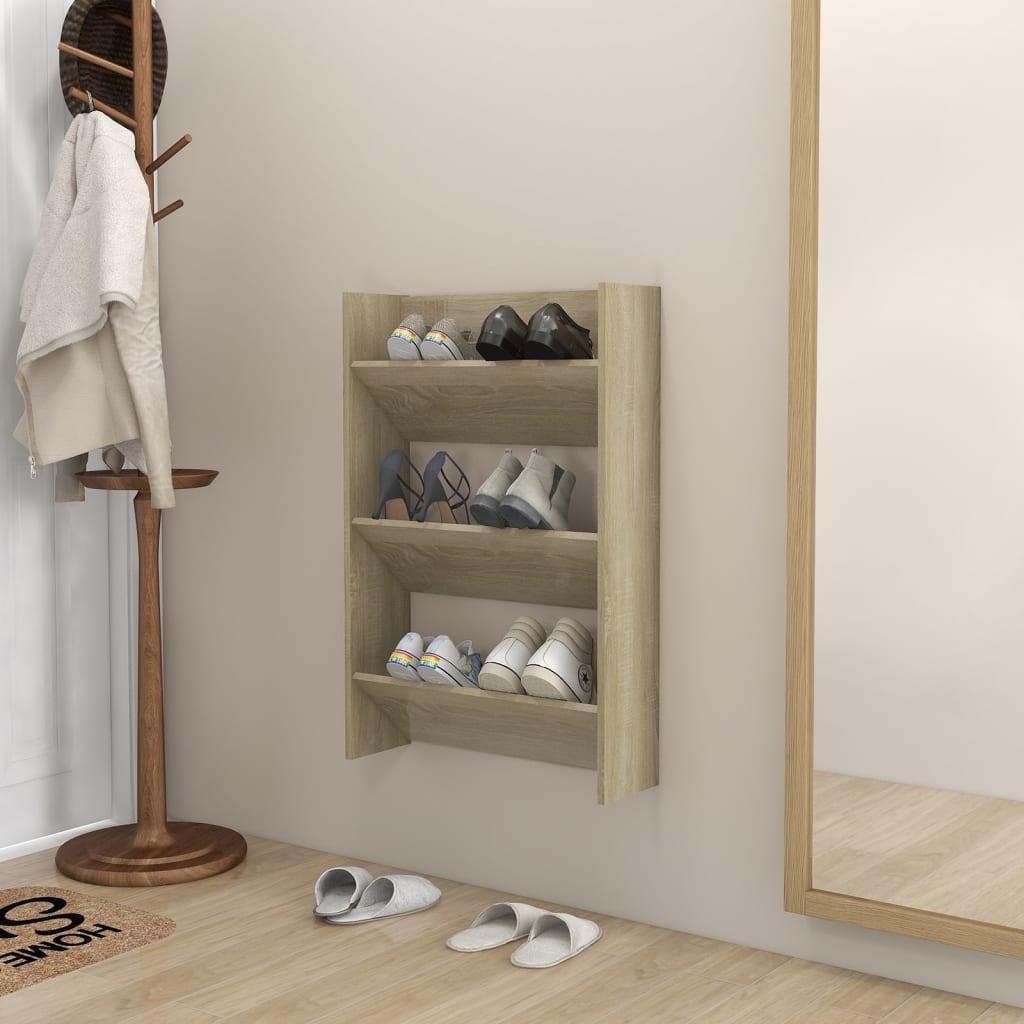 Wand-Schuhschrank Sonoma-Eiche 60x18x90 cm Holzwerkstoff Wand-Schuhschrank Sonoma-Eiche 60x18x90 cm Holzwerkstoff