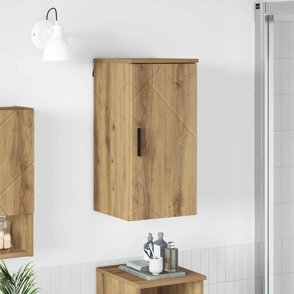 Badezimmer Schrank mit Tür Eiche handwerklich 30 x 31,5 x 61 cm
