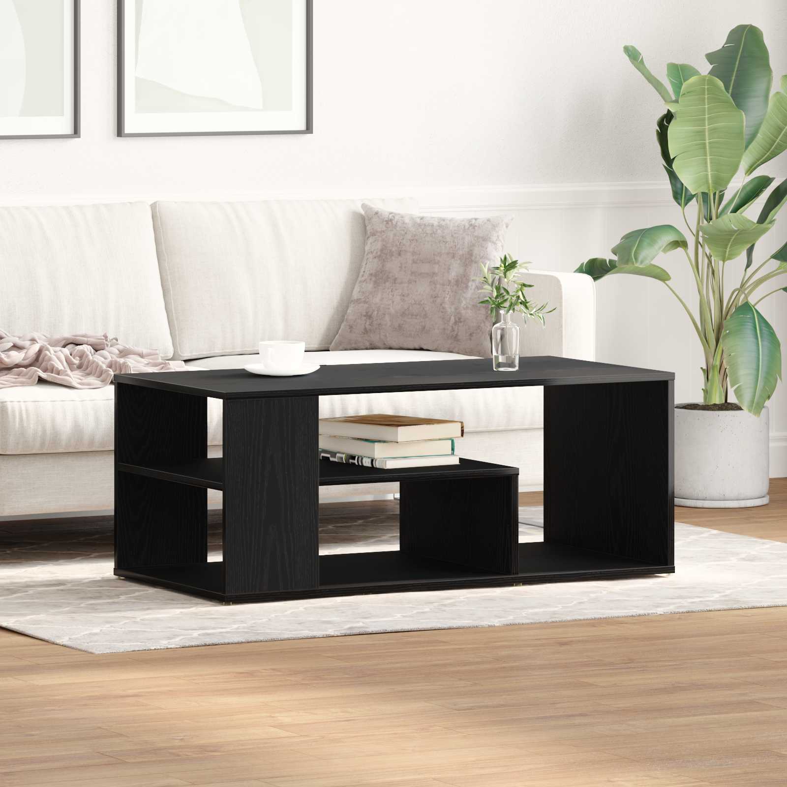 Couchtisch Schwarz Eiche 100x50x40 cm Holzwerkstoff Couchtisch Schwarz Eiche 100x50x40 cm Holzwerkstoff