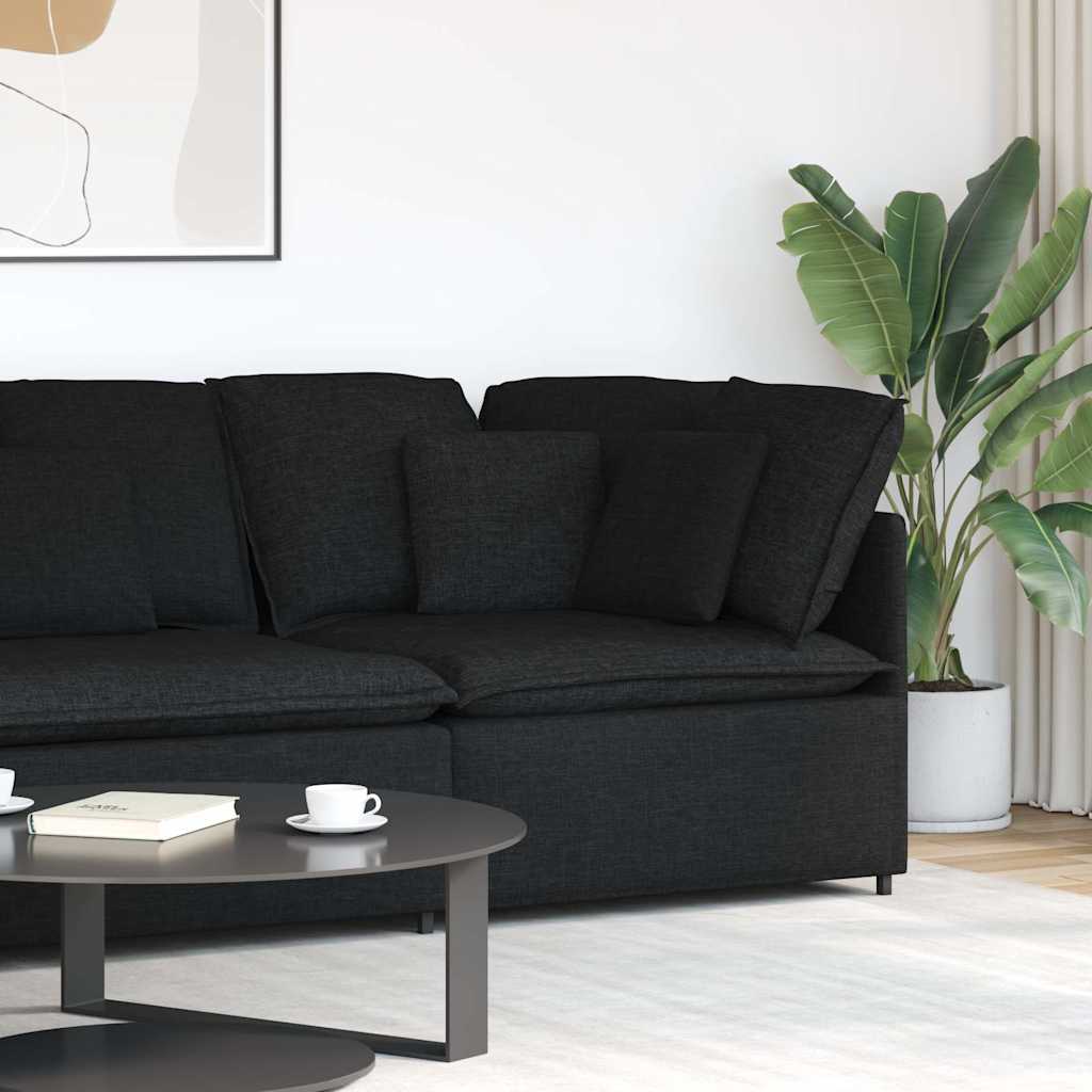 Modulares Sofa Eckmodul mit Kissen Schwarz 100 cm Modulares Sofa Eckmodul mit Kissen Schwarz 100 cm