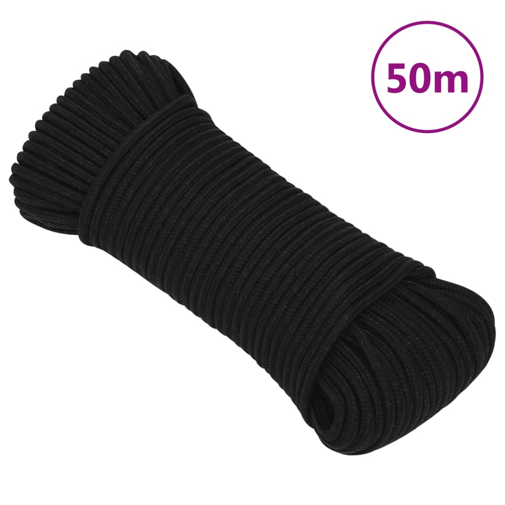 Arbeitsseil Schwarz 4 mm 50 m Polyester Arbeitsseil Schwarz 4 mm 50 m Polyester