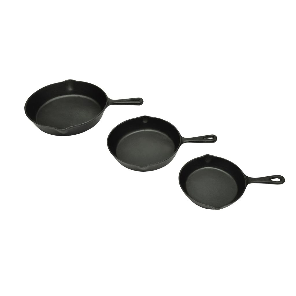 3-tlg. Steakpfannen Set Gusseisen 3-tlg. Steakpfannen Set Gusseisen