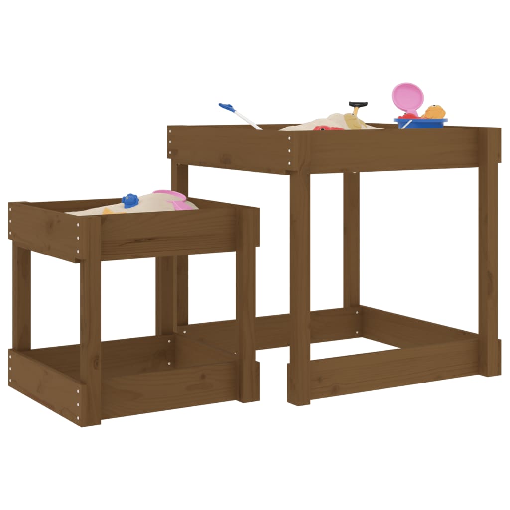 Sand-Spieltische 2 Stk. Honigbraun Massivholz Kiefer Sand-Spieltische 2 Stk. Honigbraun Massivholz Kiefer