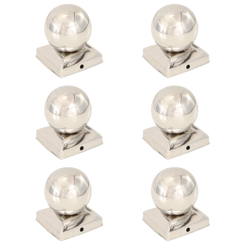Pfostenkappen 6 Stk. Kugelform Edelstahl 81 x 81 mm Pfostenkappen 6 Stk. Kugelform Edelstahl 81 x 81 mm
