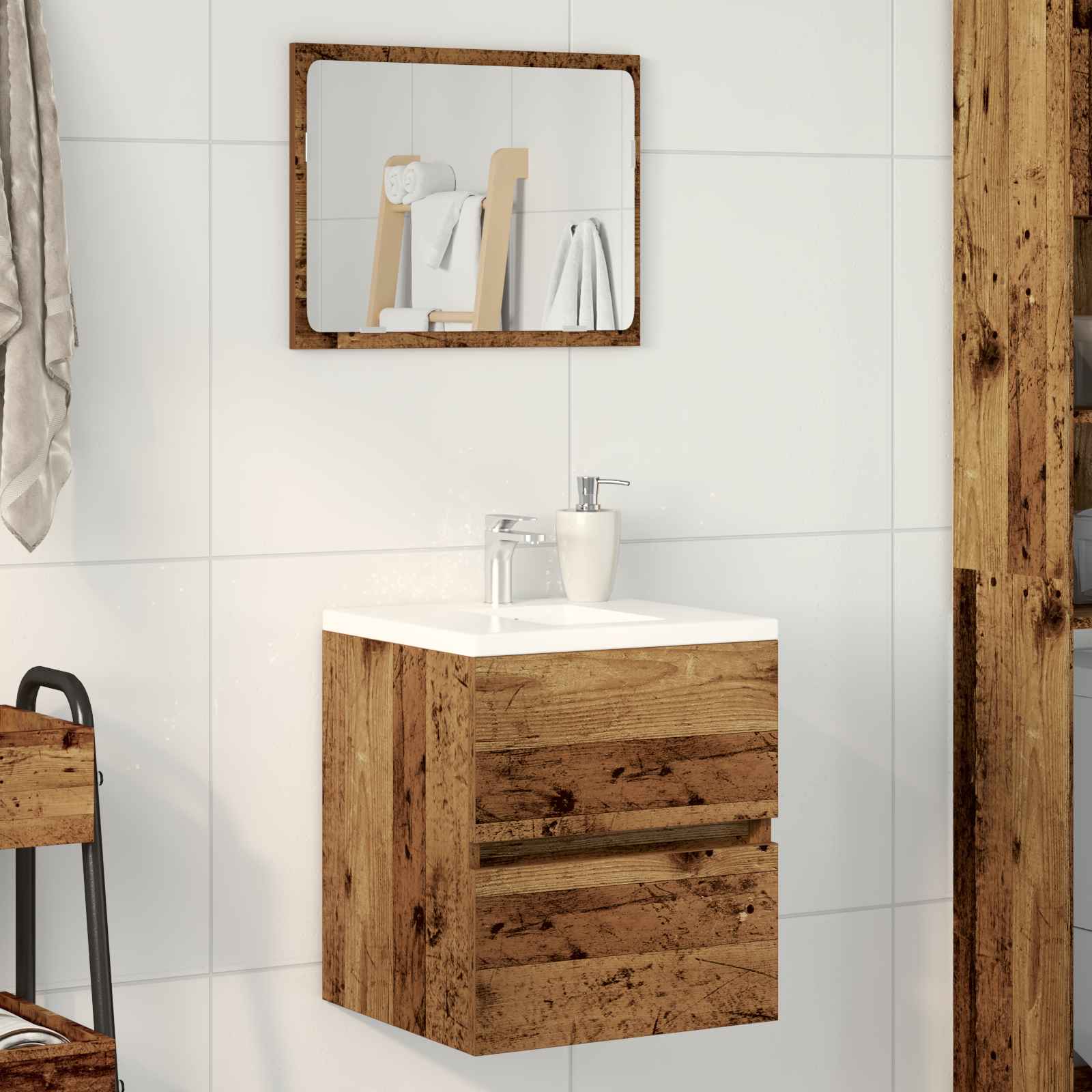 Waschbecken-Schränke aus altem Holz 41x38,5x45 cm Holzwerkstoff Waschbecken-Schränke aus altem Holz 41x38,5x45 cm Holzwerkstoff