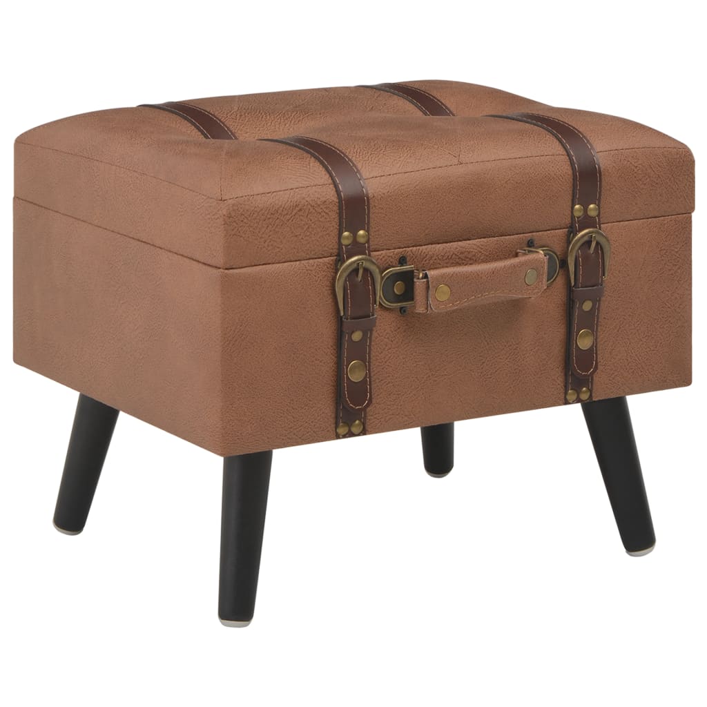 Hocker mit Stauraum 40 cm Braun Kunstleder Hocker mit Stauraum 40 cm Braun Kunstleder