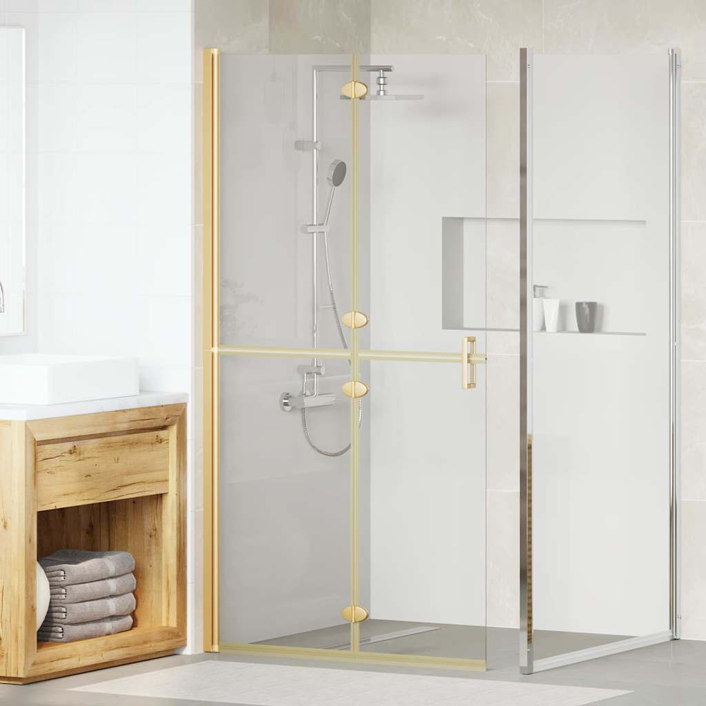 Walk-in Duschwand Sonstiges Golden und Transparent 100 x 190 cm Walk-in Duschwand Sonstiges Golden und Transparent 100 x 190 cm