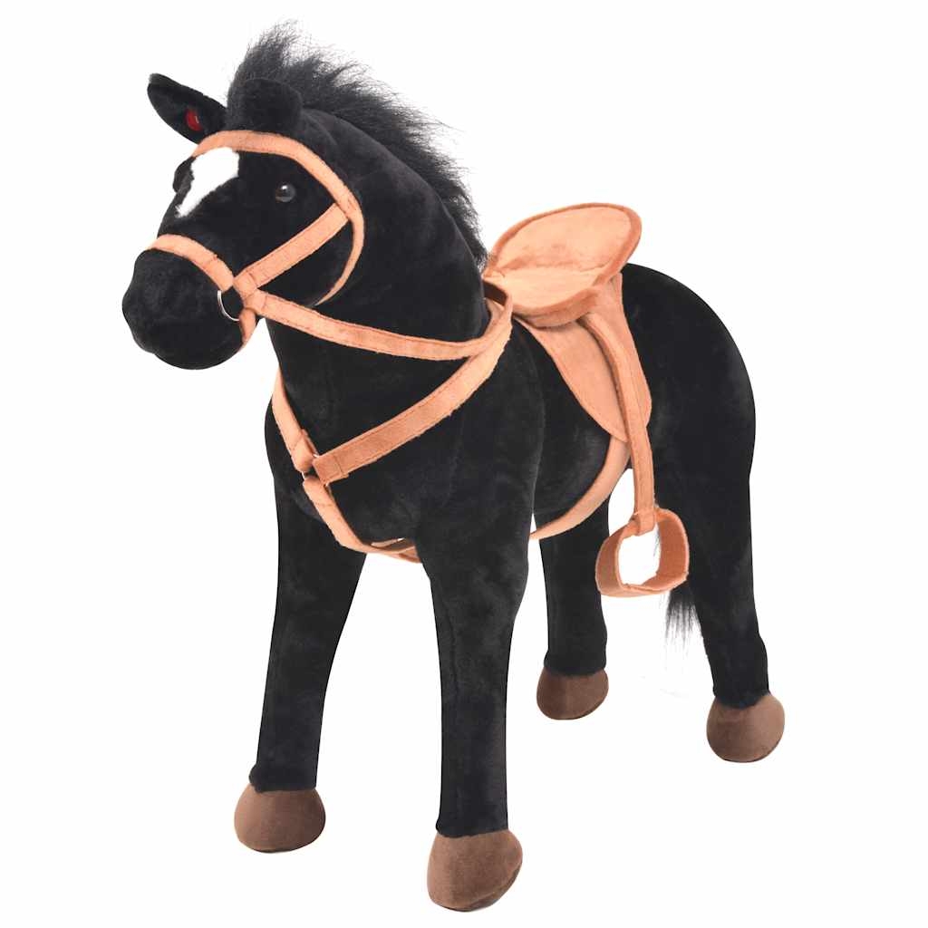 Plüschtier Pferd Stehend Plüsch Schwarz Plüschtier Pferd Stehend Plüsch Schwarz