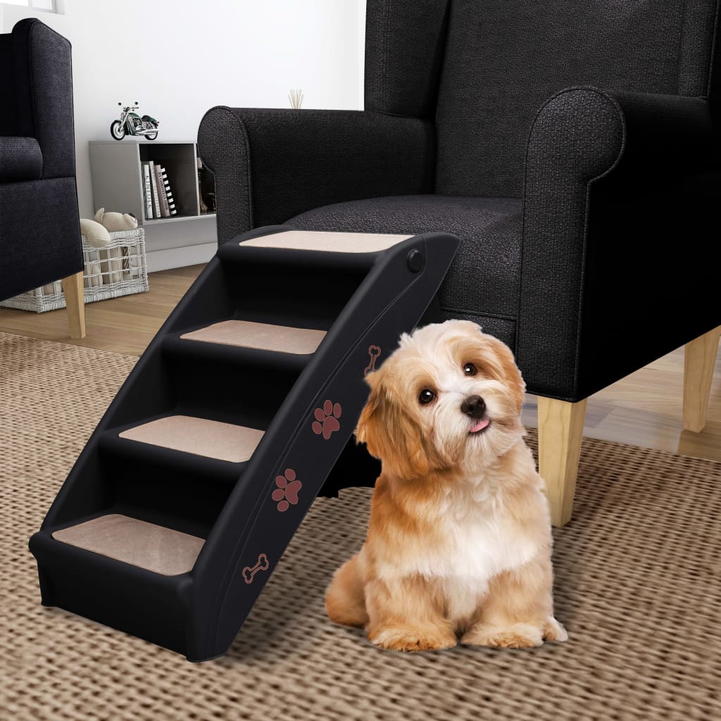 Hundetreppe Klappbar Schwarz 62x40x49,5 cm Hundetreppe Klappbar Schwarz 62x40x49,5 cm