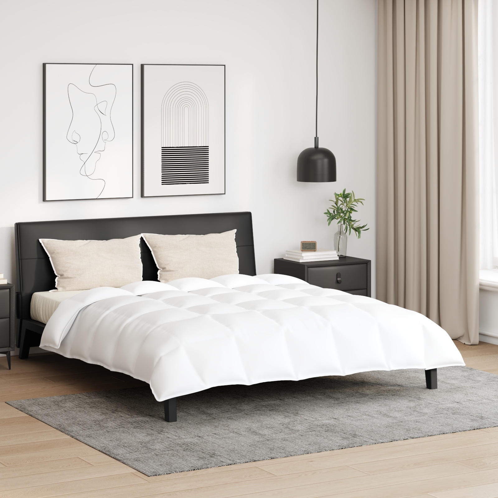 Bettdecke Sonstiges mit Kissen 3 pcs Weiß 240 x 220 cm Daunen