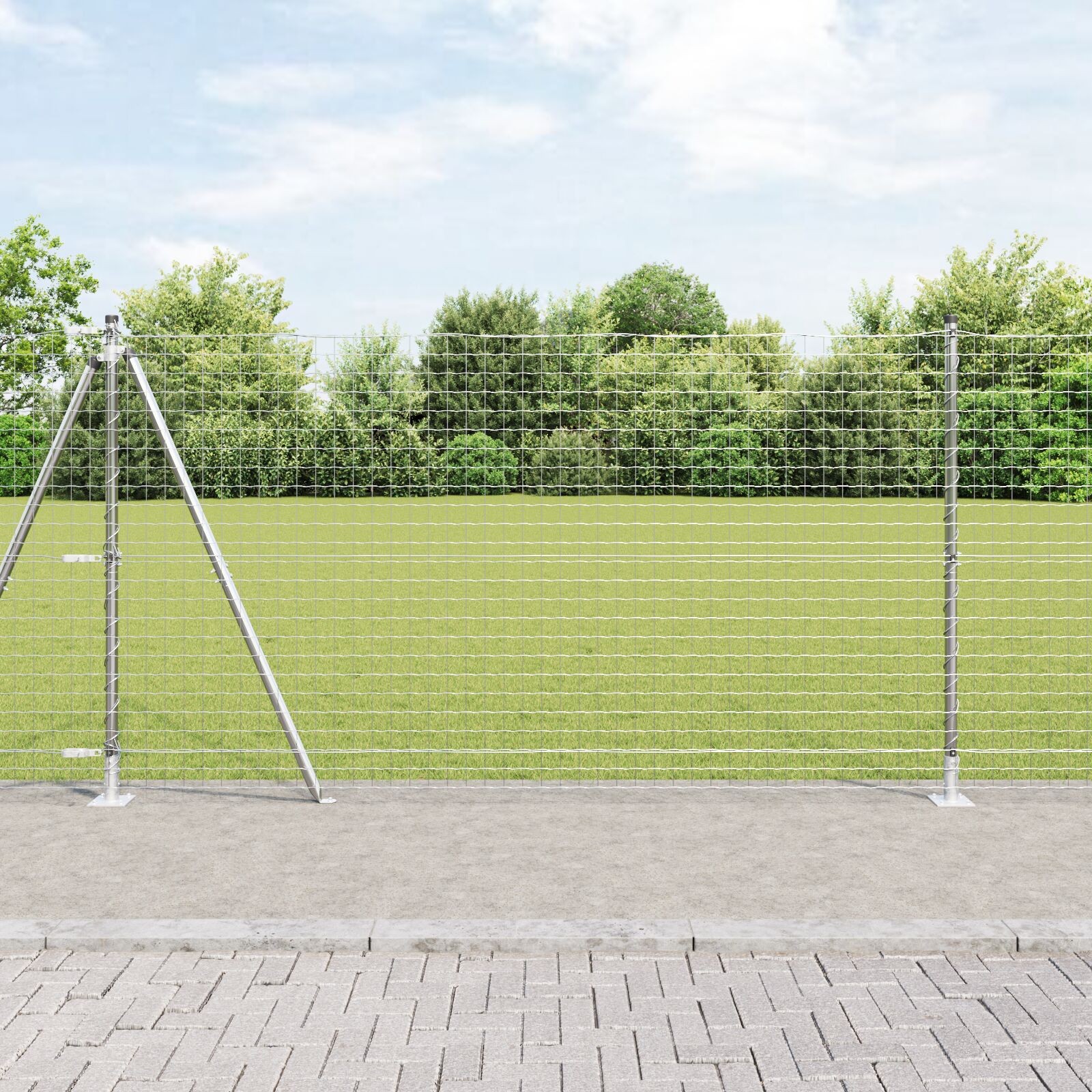 vidaXL Zaunpfosten Set von 104 Feuerverzinkter Stahl 3,2 x 3,2 x 68,5 cm