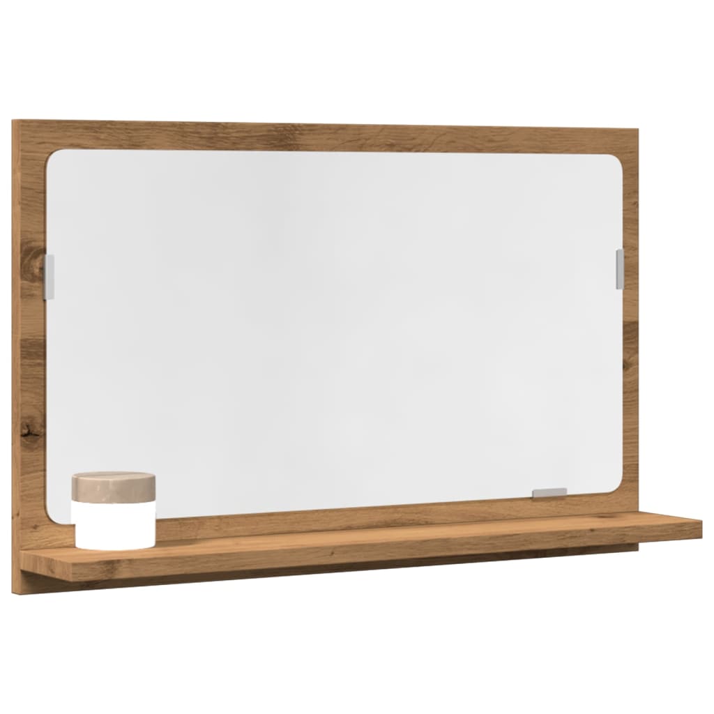 Badspiegel mit Ablage Artisan-Eiche 60x11x37 cm Holzwerkstoff