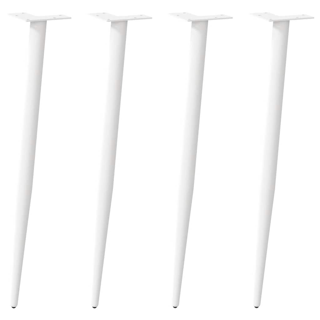 Konsolentischbeine Konische Form 4 Stk. Weiß 72-73 cm Stahl Konsolentischbeine Konische Form 4 Stk. Weiß 72-73 cm Stahl