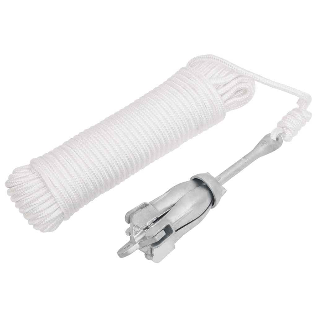 Klappanker mit Seil Silbern 1,5 kg Temperguss Klappanker mit Seil Silbern 1,5 kg Temperguss