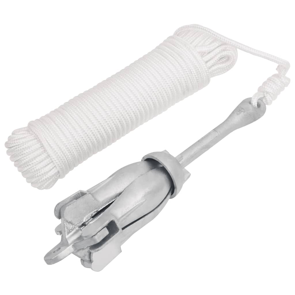 Klappanker mit Seil Silbern 6 kg Temperguss Klappanker mit Seil Silbern 6 kg Temperguss