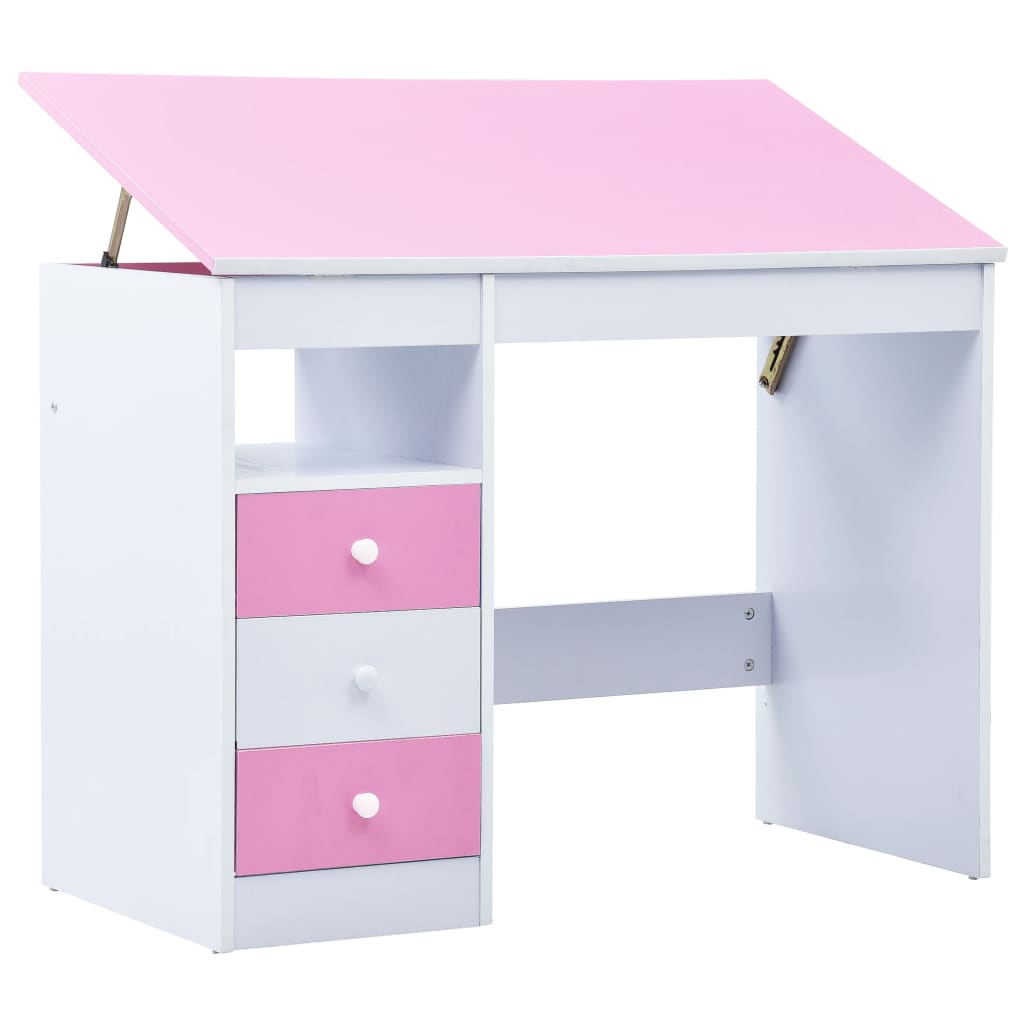 Kinderschreibtisch Kippbar Rosa und Weiß Kinderschreibtisch Kippbar Rosa und Weiß