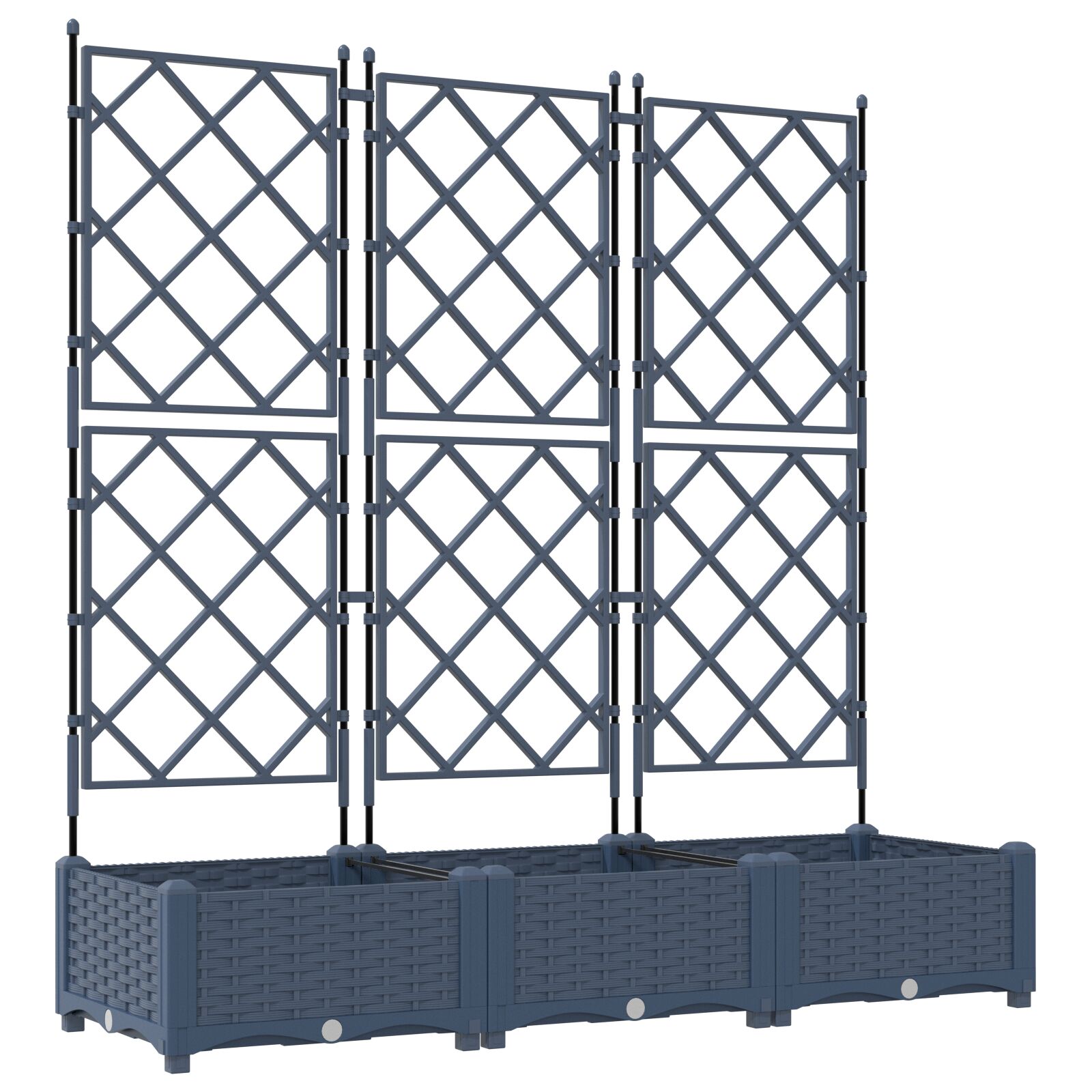 Gartenpflanzer mit Spalier 3 Teile Grau 120x40x125,5 cm Gartenpflanzer mit Spalier 3 Teile Grau 120x40x125,5 cm
