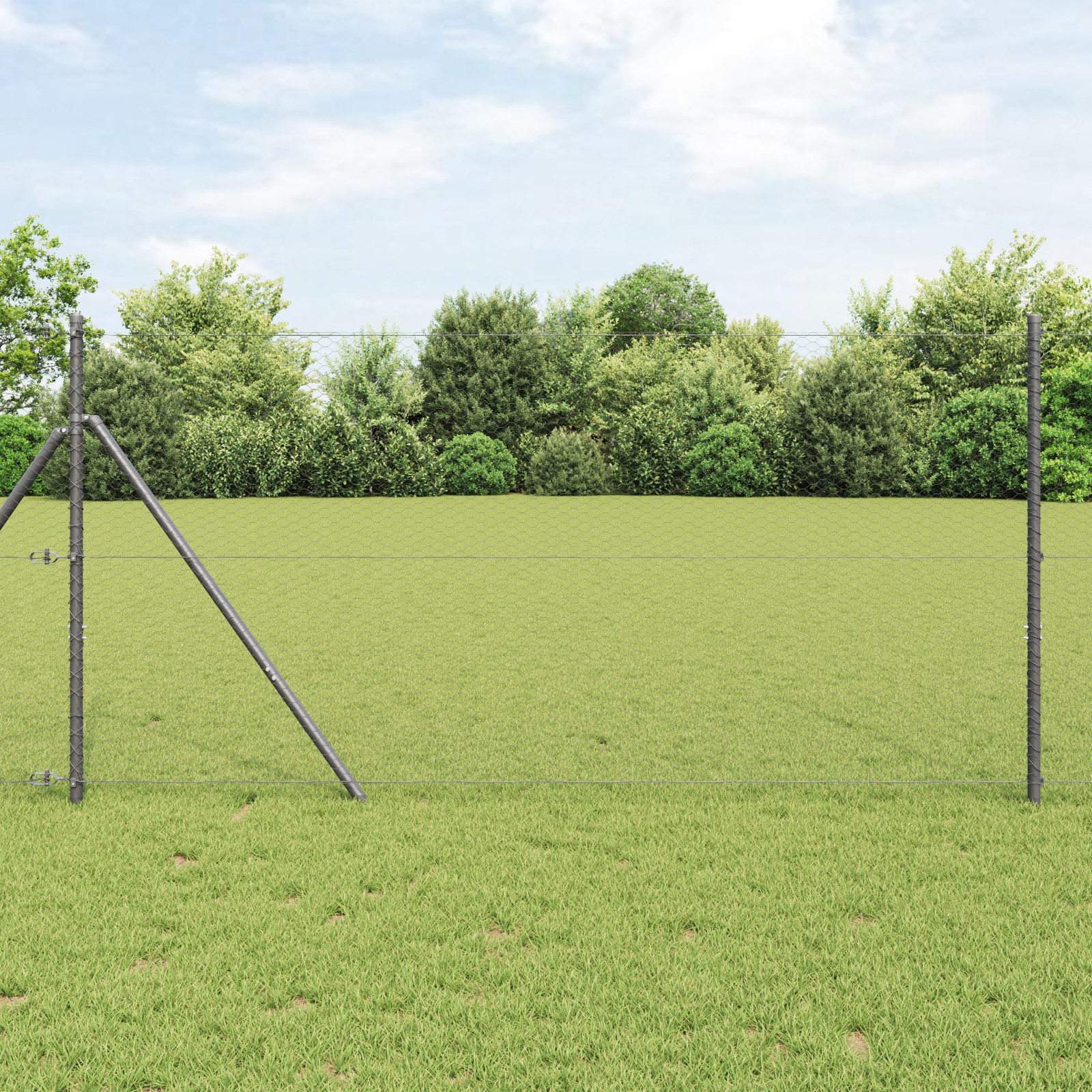 Zaunpaneel Grau 50 x 1 m Galvanisierter Stahl Zaunpaneel Grau 50 x 1 m Galvanisierter Stahl