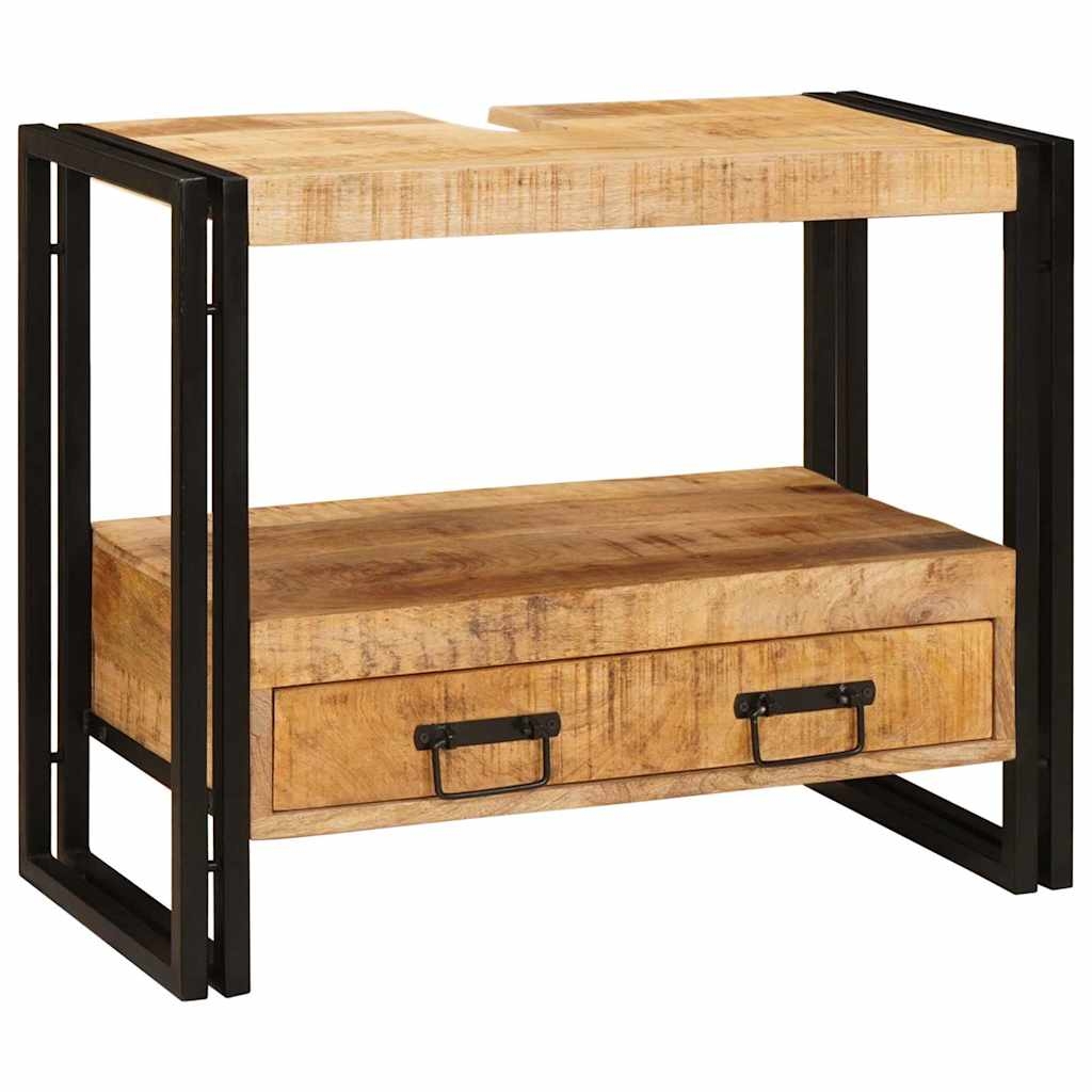 Waschbeckenunterschrank Massives Mango-Holz, Eisen