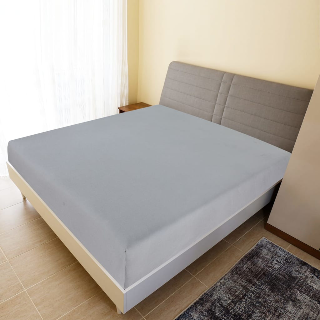 Spannbettlaken Jersey Grau 180x200 cm Baumwolle Spannbettlaken Jersey Grau 180x200 cm Baumwolle