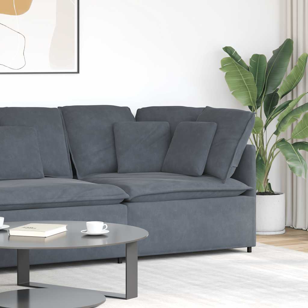 Modulares Sofa Eckmodul mit Kissen Dunkelgrau 100 cm Modulares Sofa Eckmodul mit Kissen Dunkelgrau 100 cm