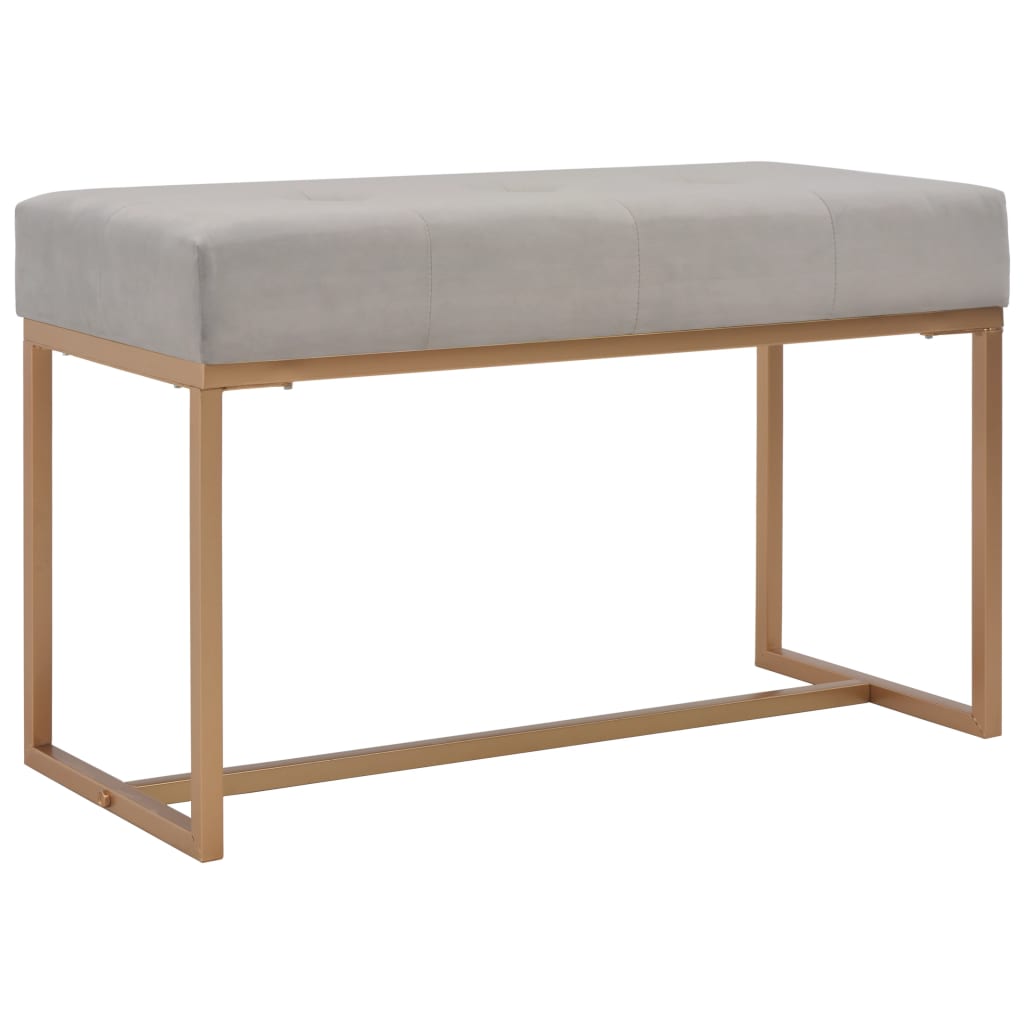 Bank 80 cm Grau Samt Bank 80 cm Grau Samt