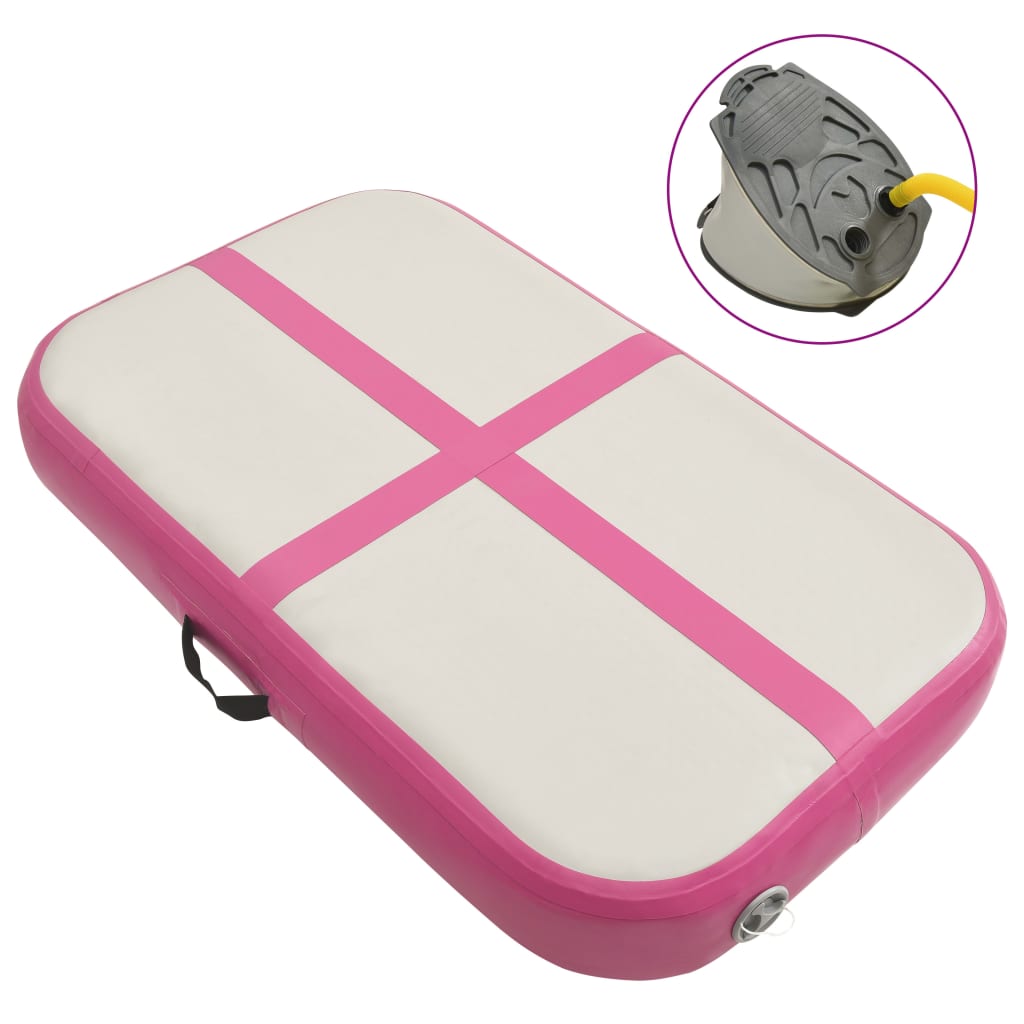 Aufblasbare Gymnastikmatte mit Pumpe 60x100x10 cm PVC Rosa Aufblasbare Gymnastikmatte mit Pumpe 60x100x10 cm PVC Rosa