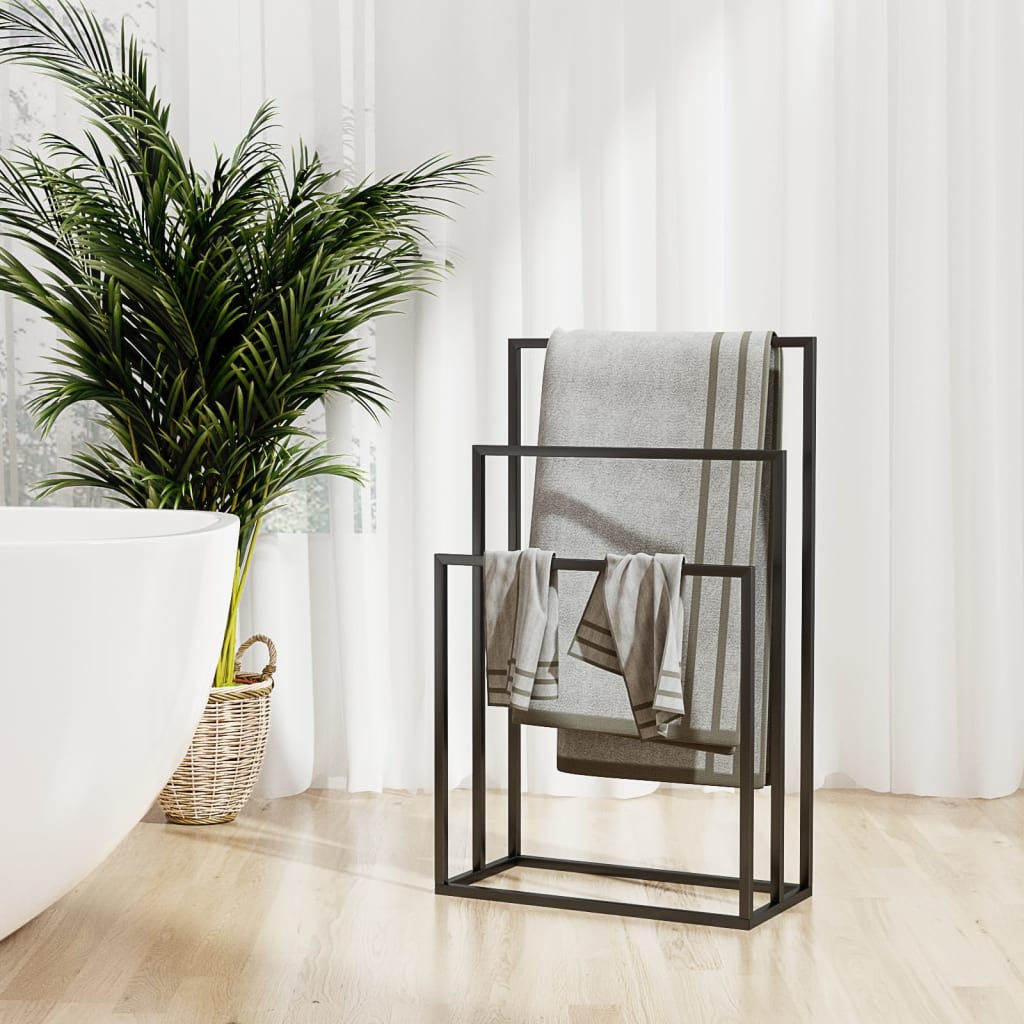 Handtuchständer Schwarz 48x24x79 cm Eisen Handtuchständer Schwarz 48x24x79 cm Eisen