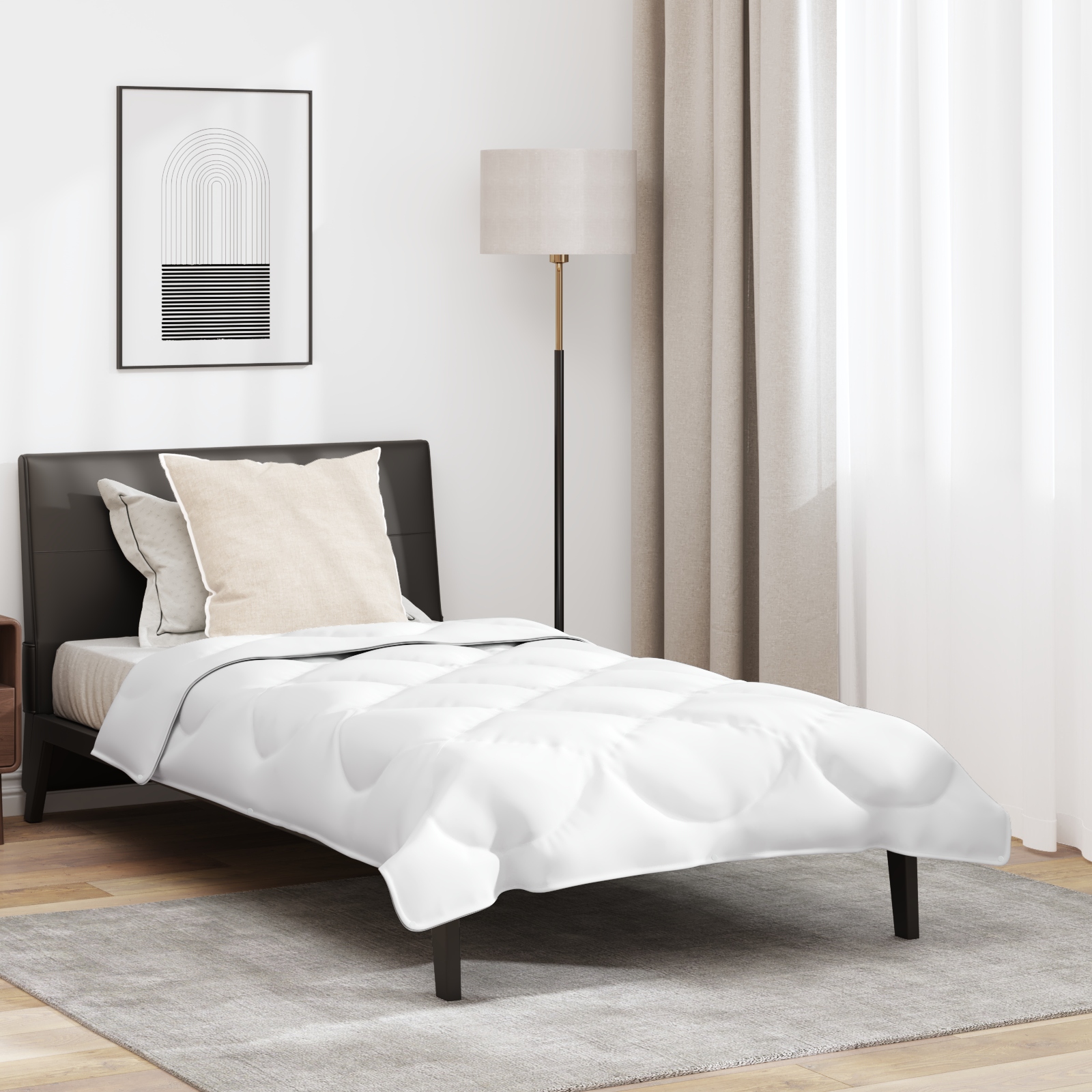 2-in-1 Bettdecke mit Kissen 2 pcs Weiß 140 x 220 cm Mikrofaser