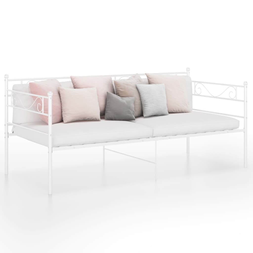 Schlafsofa Bettgestell Weiß Metall 90x200 cm Schlafsofa Bettgestell Weiß Metall 90x200 cm