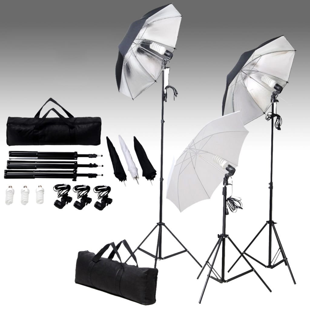 Fotostudio-Set mit Lampen und Hintergrundsystem Fotostudio-Set mit Lampen und Hintergrundsystem