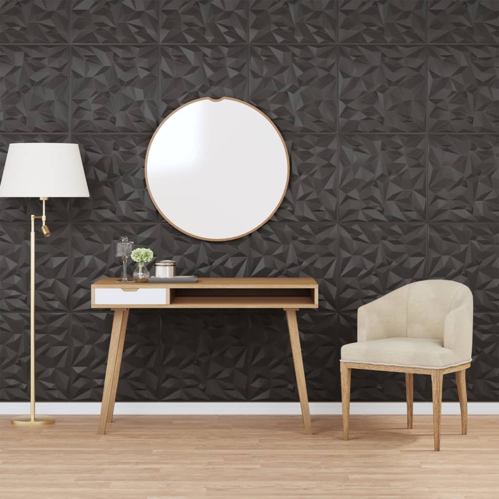 Wandpaneele 12 Stk. Schwarz 50x50 cm XPS 3 m² Amethyst Wandpaneele 12 Stk. Schwarz 50x50 cm XPS 3 m² Amethyst
