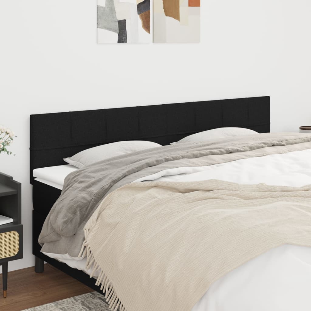 Kopfteile 2 Stk. Schwarz 90x5x78/88 cm Stoff Kopfteile 2 Stk. Schwarz 90x5x78/88 cm Stoff